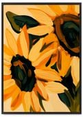 Plakat kwiaty żółte słoneczniki czarna ramka 40x50 cm w czarnej ramie