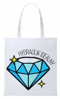 Dla Hydraulika Prezent Torba Eco Biała Shopper Z Nadrukiem Ze Zdjęciem
