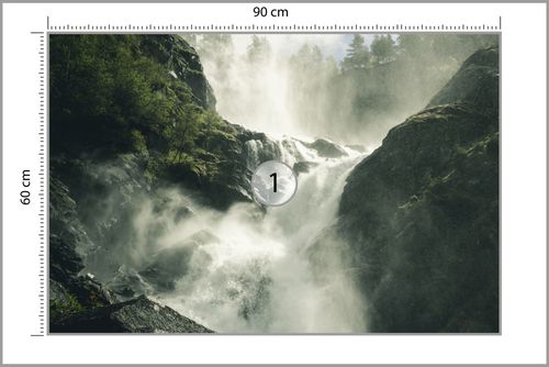 Fototapeta A Flowing Waterfall In Norway Tapeta Samoprzylepna 368x280 na Arena.pl