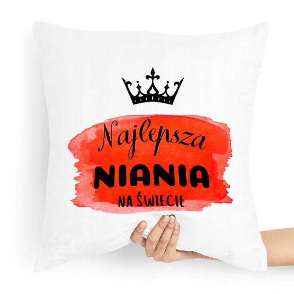 Prezent Poduszka Dla Niani Opiekunka Najlepsza Z Nadrukiem Ze Zdjęciem zdjęcie 1