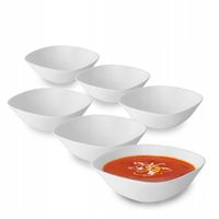 Miski salaterki szklane białe kwadrat Altom Design White Harmony 16 cm 6szt