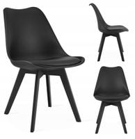 Krzesło Skandynawskie Nowoczesne do Salonu Jadalni Czarne ATTE MufArt