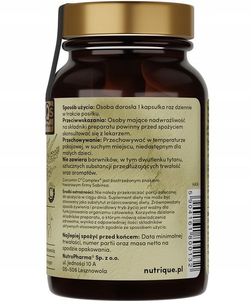 Kurkuma 60 kapsułek ekstrakt Curcumin C3 Complex zdjęcie 3