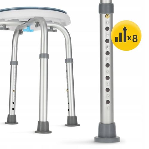 TABORET OBROTOWY STOŁEK SIEDZISKO DO WANNY POD PRYSZNIC REGULOWANA WYSOKOŚĆ na Arena.pl