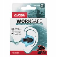 Zatyczki do uszu do pracy, hałas, tłumienie 23 dB, Alpine WorkSafe, czarne