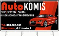 BANER REKLAMOWY 200x100 cm projekt w cenie DUŻY WYBÓR WZORÓW AUTO KOMIS