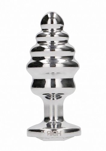Ribbed Diamond Plug - 3.75 Inch - Silver na Arena.pl