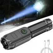 Latarka Usb Taktyczna TSG-398 LED Cree Zoom Mocna Dioda