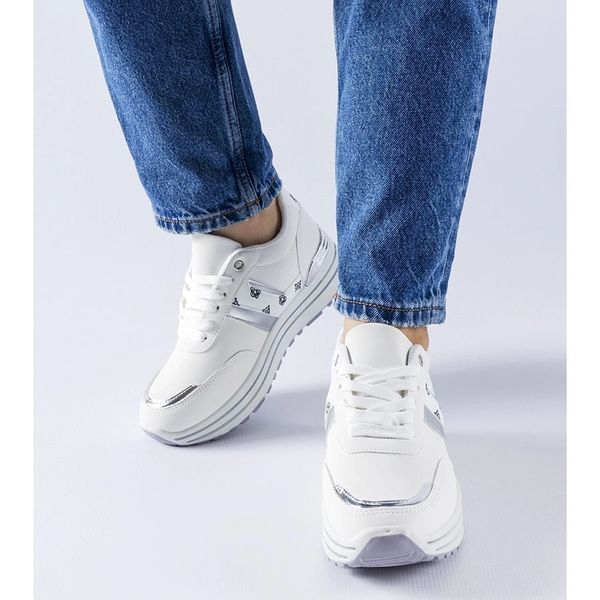 Białe sneakersy na platformie r.39 zdjęcie 2