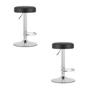 Hoker kuchenny ROJST czarny ekoskóra 2 szt. regulacja obrotowy chrom