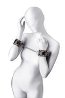 anonymo handcuffs, pu leather, print, 19.5 cm
