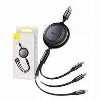 KABEL USB ROZIWJANY 3 w 1 LIGHTING USB-C MICRO USB 110 CM BRIGHT MIRROR