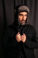 Uszanka czapka Petersburg - chroniąca uszy, ocieplona, zimowa Czarny