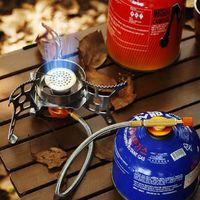 PRZENOŚNA WIATROSZCZELNA KUCHENKA GAZOWA KEMPINGOWA, Z KONWERTEREM ADAPTERA