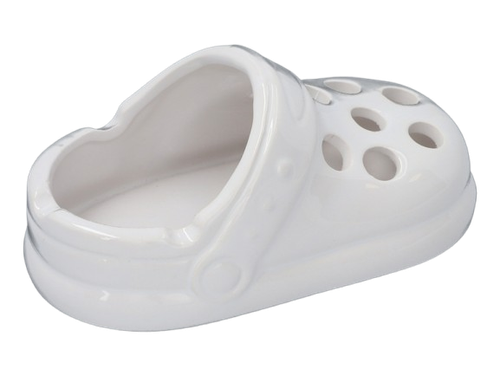 Biała Popielniczka Ceramiczna w Kształcie Klapka Buta typu Crocs na Arena.pl