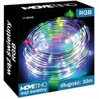 MOCNY WĄŻ ŚWIETLNY ZEWNĘTRZNY LAMPKI CHOINKOWE 720LED IP44 DŁUGI 30m MULTI