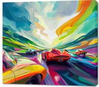 Obraz 100x90cm Wyścig Przy Barwach