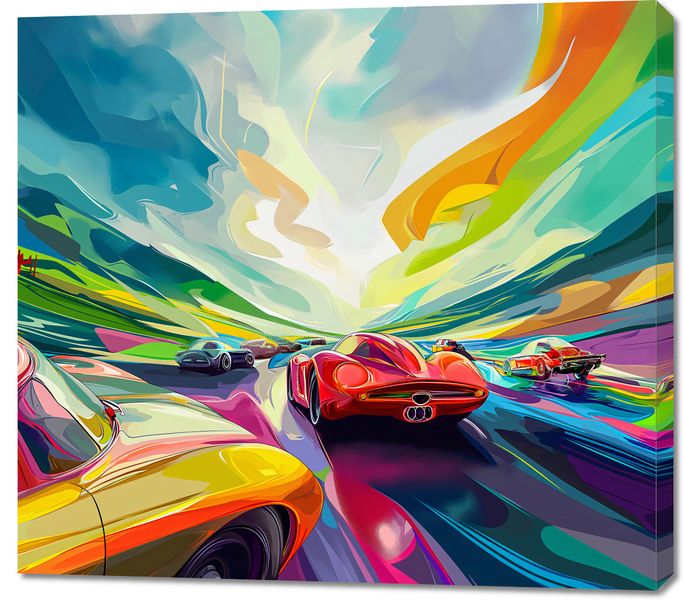Obraz 100x90cm Wyścig Przy Barwach zdjęcie 1