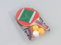 zestaw do ping ponga z siatką i 3 piłeczkami  29x18x4cm