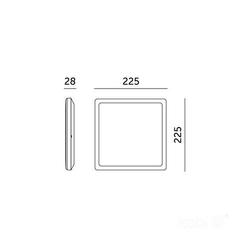 plafon led nivera square 12w 3cct ip54 biały kobi na Arena.pl