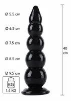 hidden desire extreme buttplug balls 40 cm - model xxl, pvc, czarny