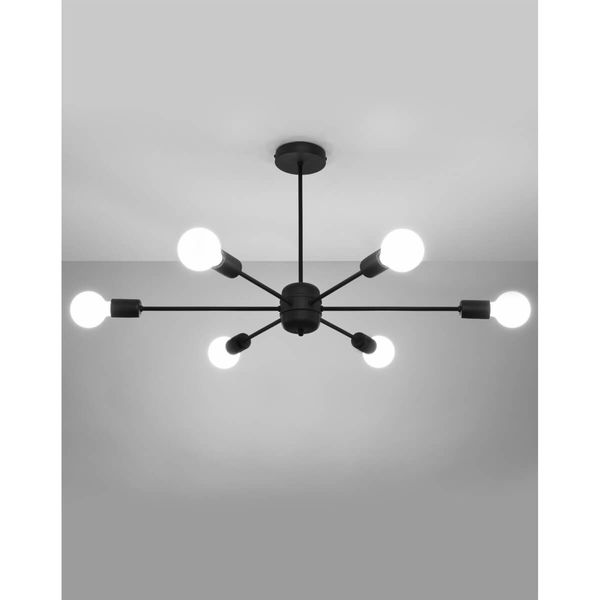 Metalowa lampa wisząca SL.1023 do jadalni nad stół czarna zdjęcie 2