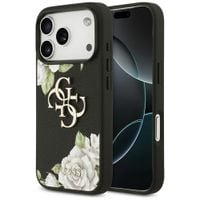 Etui Guess Grained Roses & Big 4G Logo do iPhone 17 Pro czarny