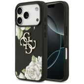 Etui Guess Grained Roses & Big 4G Logo do iPhone 17 Pro czarny