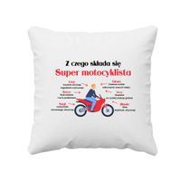 Z czego składa się super motocyklista - poduszka na prezent