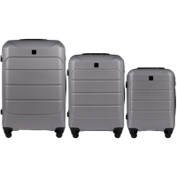 GAN01 GANNET, Zestaw 3 walizek ABS+ (L,M,S) Wings, TITAN GREY