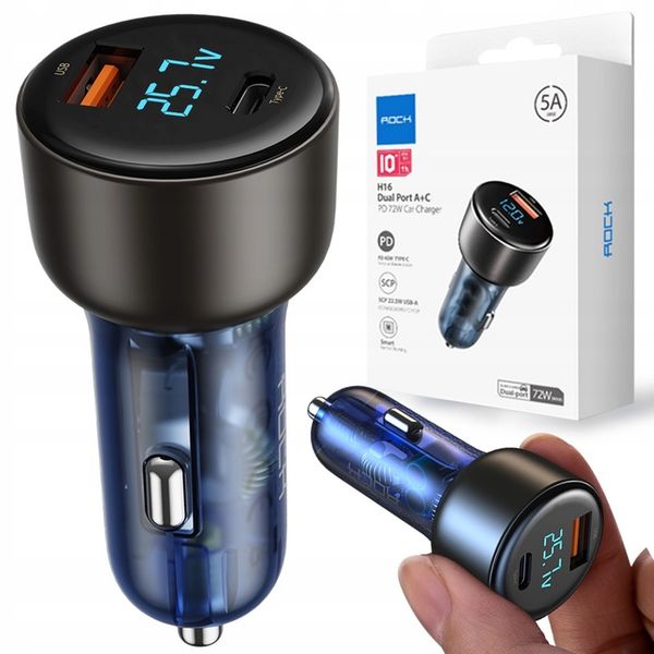 Ładowarka Samochodowa 72 W USB+USB-C Bardzo mocna zdjęcie 1