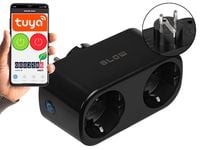 Inteligentne gniazdko podwójne sterowane WiFi TUYA czarne