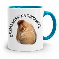 Kubek Błękitny Nosacz Janusz Robię Na Odpie*Dol Z Nadrukiem Ze Zdjęciem
