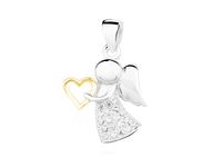 Rodowany srebrny wisior wisiorek anioł aniołek angel cyrkonia białe cyrkonie srebro 925 Z1303CGR