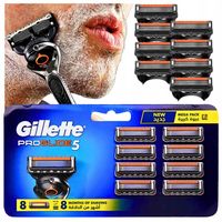 8 x Gillette Fusion 5 Proglide wkłady ostrza nożyki oryginalne plus żel