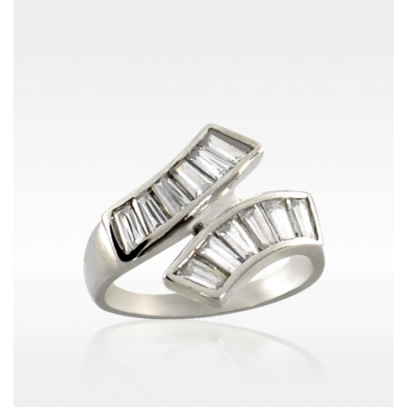 SREBRNY PIERŚCIONEK Z PROSTOKĄTNYMI CYRKONIAMI PRÓBA SREBRA 925 na Arena.pl