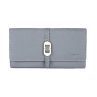 Portfel damski skórzany elegancki RFID - jasnoniebieski