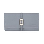 Portfel damski skórzany elegancki RFID - jasnoniebieski