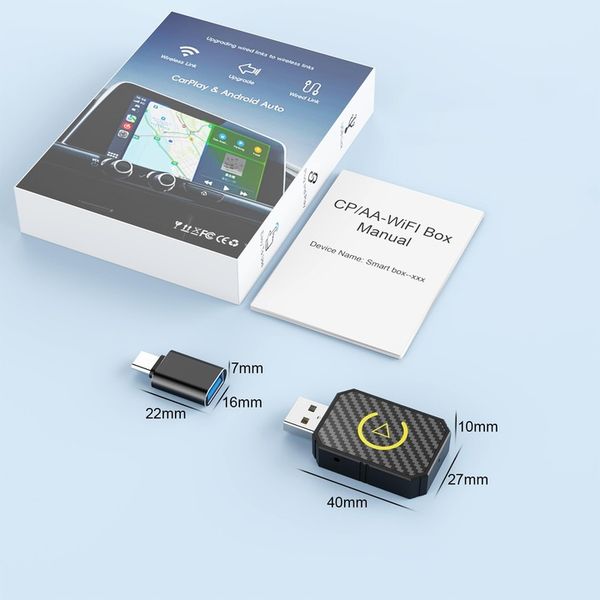 BEZPRZEWODOWY ADAPTER ANDROID AUTO CARPLAY 2 W 1 PLUG AND PLAY MINI zdjęcie 12