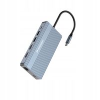 Hub USB-C 14 w 1 Wozinsky WDS03Y5S wielofunkcyjny aluminiowy do 3 monitorów