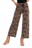 Spodnie Damskie Luźne Prosta Nogawka Zwiewne Na Lato Panterka MORAJ S/M