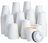 Kubki papierowe do gorących i zimnych napojów + wieczka jednorazowe