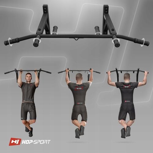 Drążek do podciągania ścienny wytrzymałość do 210kg HopSport 6 uchwytów na Arena.pl