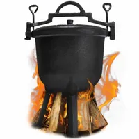 Kociołek ŻELIWNY myśliwski garnek na ognisko DUŻY 15 L