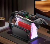 Stacja ładująca i organizer do konsoli Nintendo Switch 2 podświetlana RGB