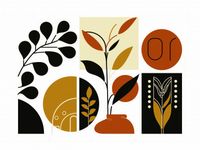 Plakat 20x15cm Kolaż Botaniczny