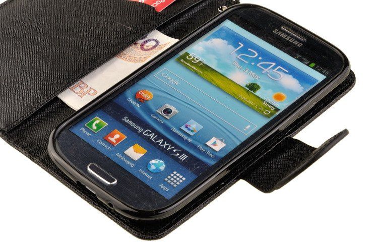 Etui portfel Fancy Case do Samsung Galaxy S3 i9300 czarny zdjęcie 5