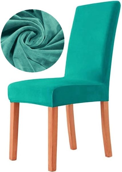 POKROWIEC NA KRZESŁO WELUR PREMIUM AKSAMIT ELASTYCZNY JASNY TURKUSOWY zdjęcie 2