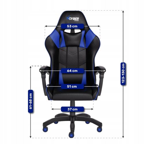 FOTEL GAMINGOWY CYBER CHAIRS X-LOGIC BLUE - BIUROWY na Arena.pl