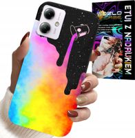 ETUI DO MOTOROLA MOTO G14 - TĘCZOWE KOLOROWE WZORY, FARBA + FOLIA